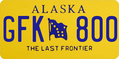 AK license plate GFK800