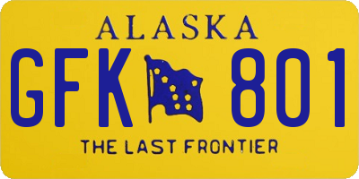 AK license plate GFK801