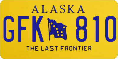AK license plate GFK810