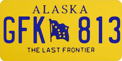 AK license plate GFK813