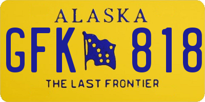 AK license plate GFK818