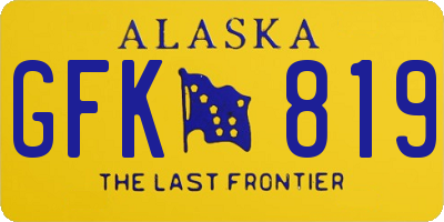 AK license plate GFK819
