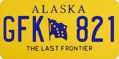 AK license plate GFK821