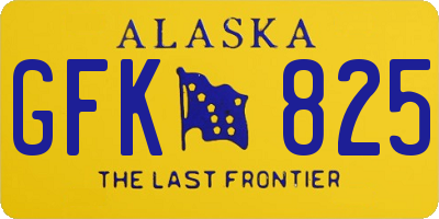 AK license plate GFK825