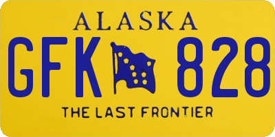 AK license plate GFK828