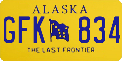 AK license plate GFK834