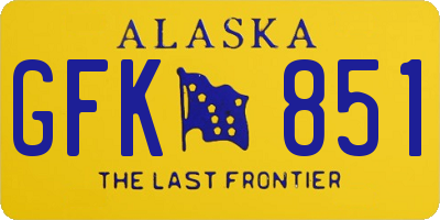 AK license plate GFK851