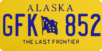 AK license plate GFK852