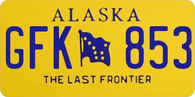 AK license plate GFK853