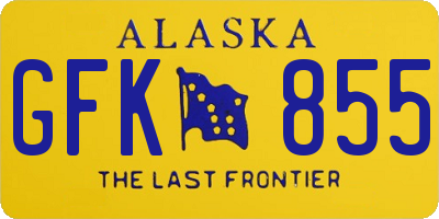 AK license plate GFK855