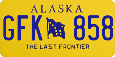 AK license plate GFK858