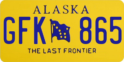 AK license plate GFK865