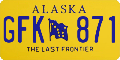 AK license plate GFK871