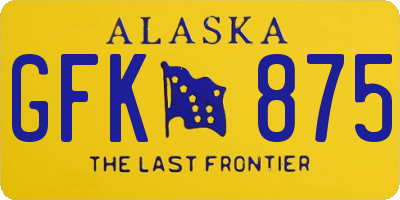AK license plate GFK875