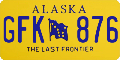 AK license plate GFK876