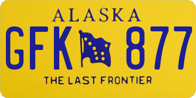 AK license plate GFK877