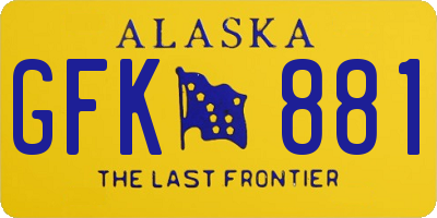 AK license plate GFK881