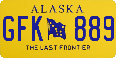 AK license plate GFK889