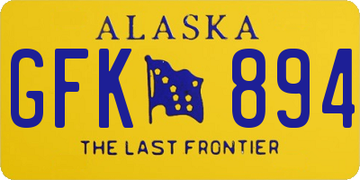 AK license plate GFK894