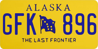 AK license plate GFK896