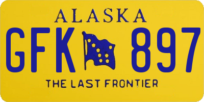 AK license plate GFK897