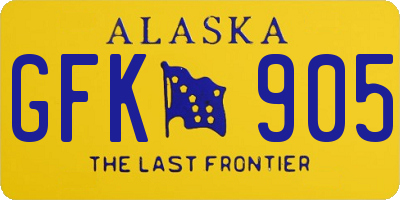 AK license plate GFK905