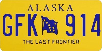 AK license plate GFK914
