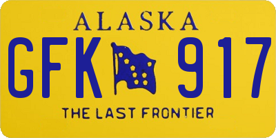 AK license plate GFK917