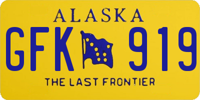 AK license plate GFK919