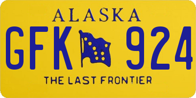 AK license plate GFK924