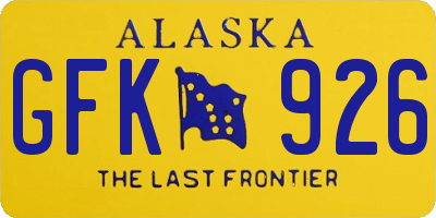 AK license plate GFK926