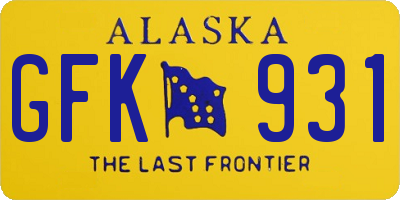 AK license plate GFK931