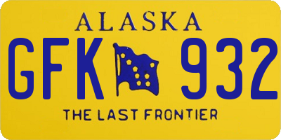 AK license plate GFK932