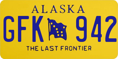 AK license plate GFK942