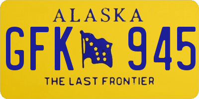 AK license plate GFK945