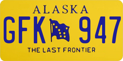AK license plate GFK947