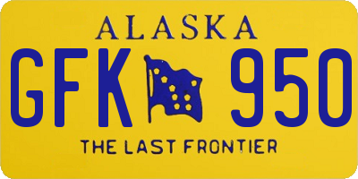 AK license plate GFK950