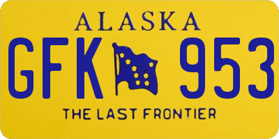 AK license plate GFK953