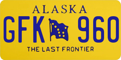 AK license plate GFK960