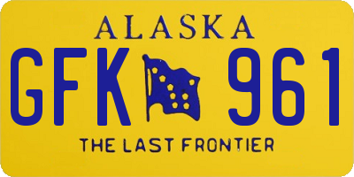 AK license plate GFK961