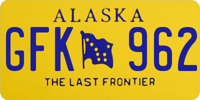 AK license plate GFK962