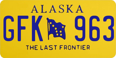 AK license plate GFK963