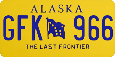 AK license plate GFK966