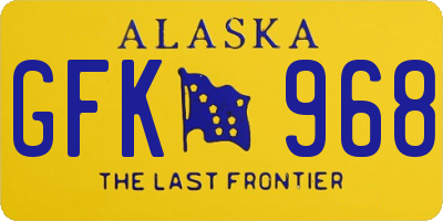 AK license plate GFK968