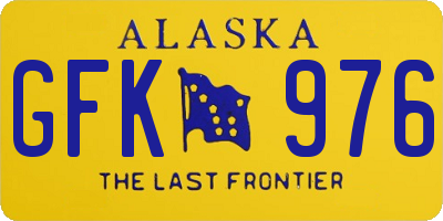 AK license plate GFK976