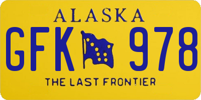 AK license plate GFK978