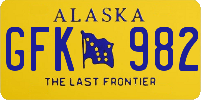 AK license plate GFK982