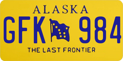 AK license plate GFK984