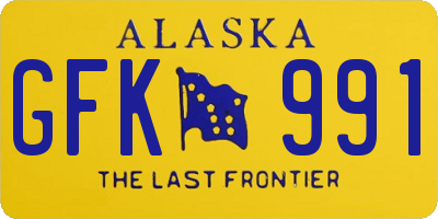 AK license plate GFK991