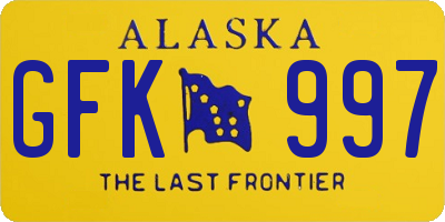 AK license plate GFK997